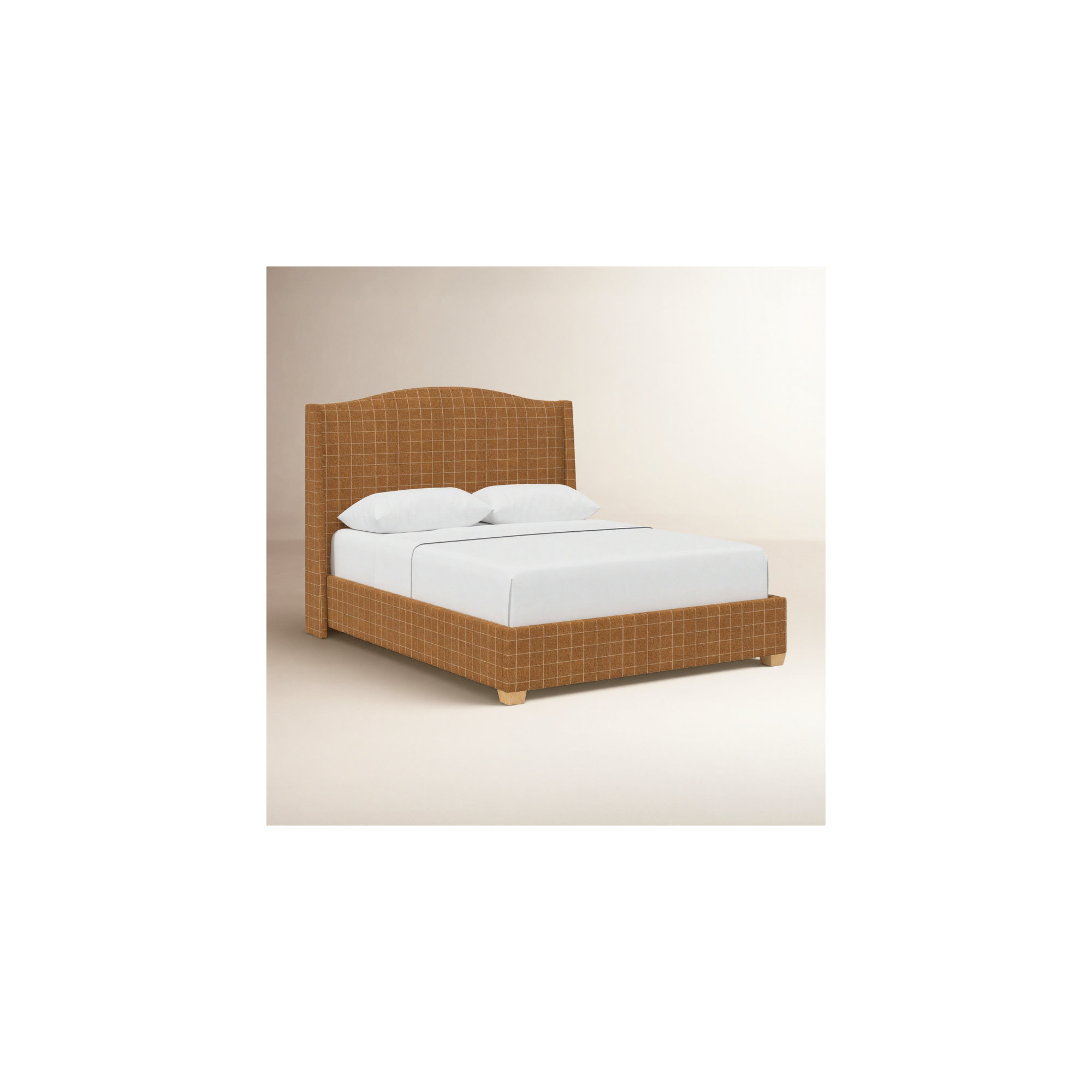 Allis Upholstered Wingback Bed, King, Robina Floral Ochre
