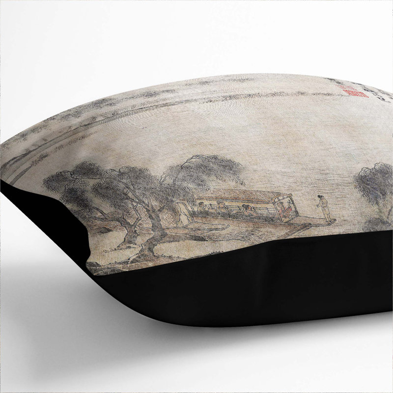 Floral Square Throw Cushion, Black, 55cm H x 55cm W x 20cm D