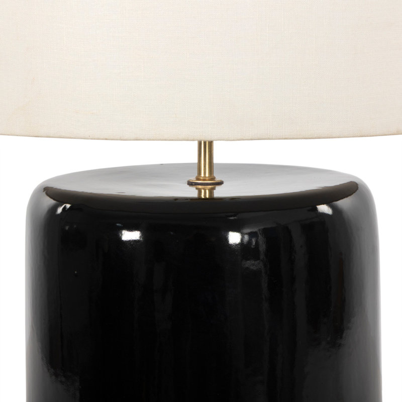 SADIA Table Lamp, Glossy Black Ceramic