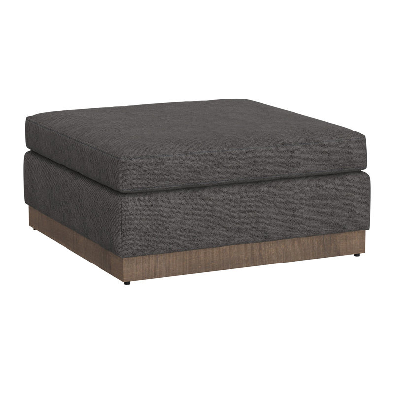 Repose-pieds Jeni, blocs de coin Modern 39 po, bois massif, polyester, Gris