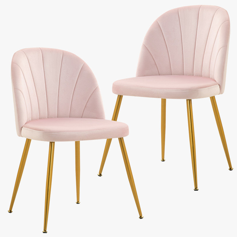 Chaises de salle à manger sans accoudoirs Modern, Rose