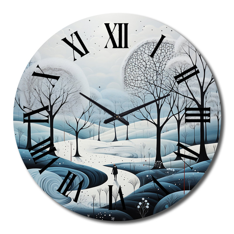 Horloge murale bleue et blanche, Très grand