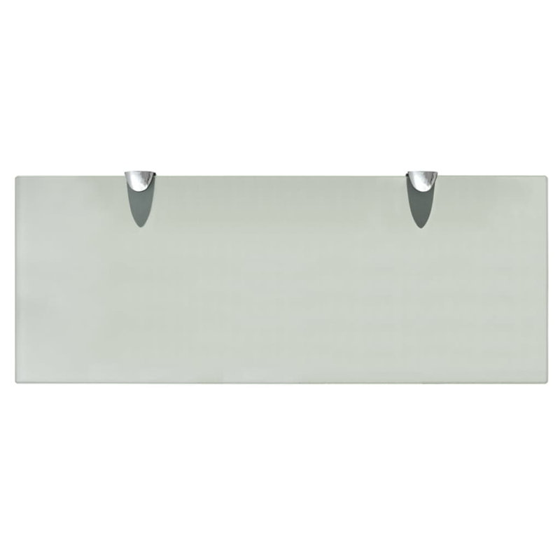 2 Piece Glass Floating Shelf, Frosted, 0.8cm H x 50cm W x 20cm D