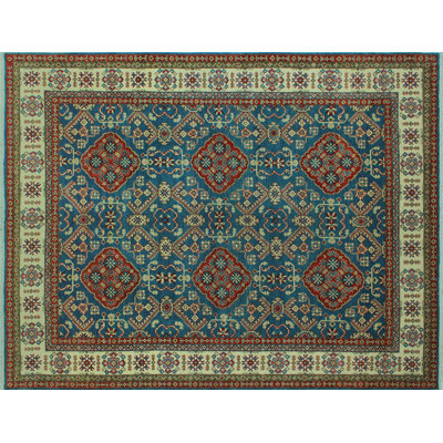 Aquino One-of-a-Kind 9'2'' X 11'8'' New Age Wool Area Rug in Blue