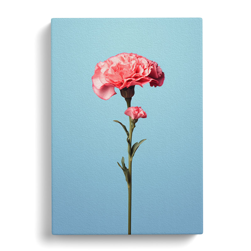 Carnation Flower Minimalism No.2 - Wrapped Canvas, 60cm H x 40cm W x 3cm D