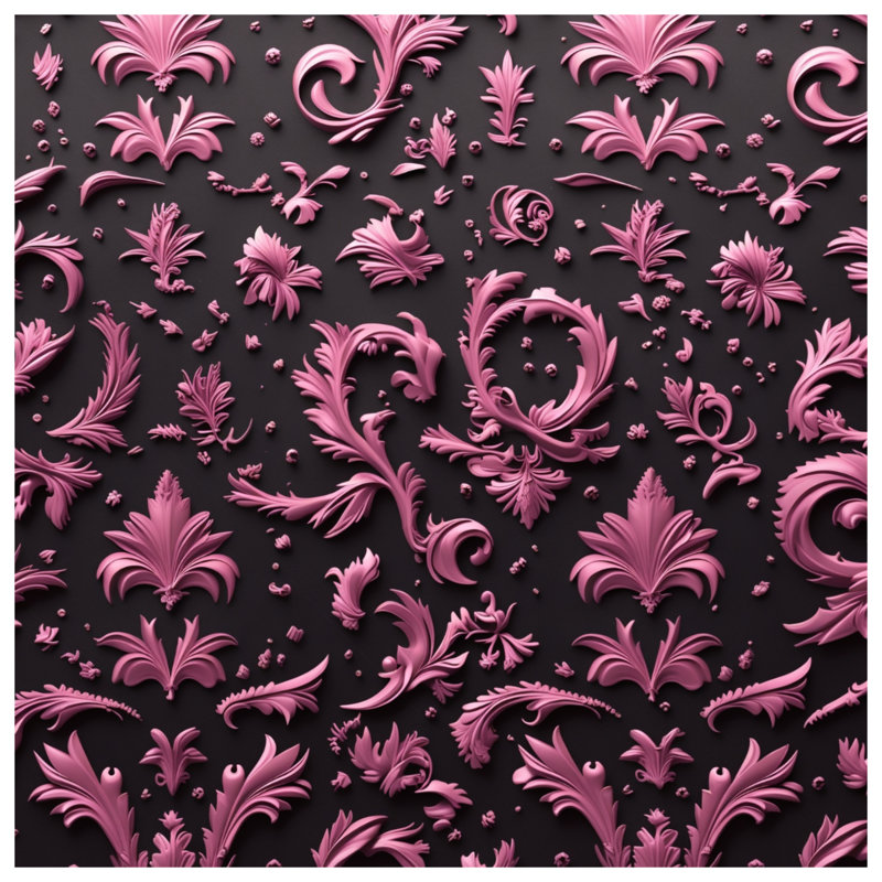 Édredon rose à motif floral baroque, Twin Extra Long