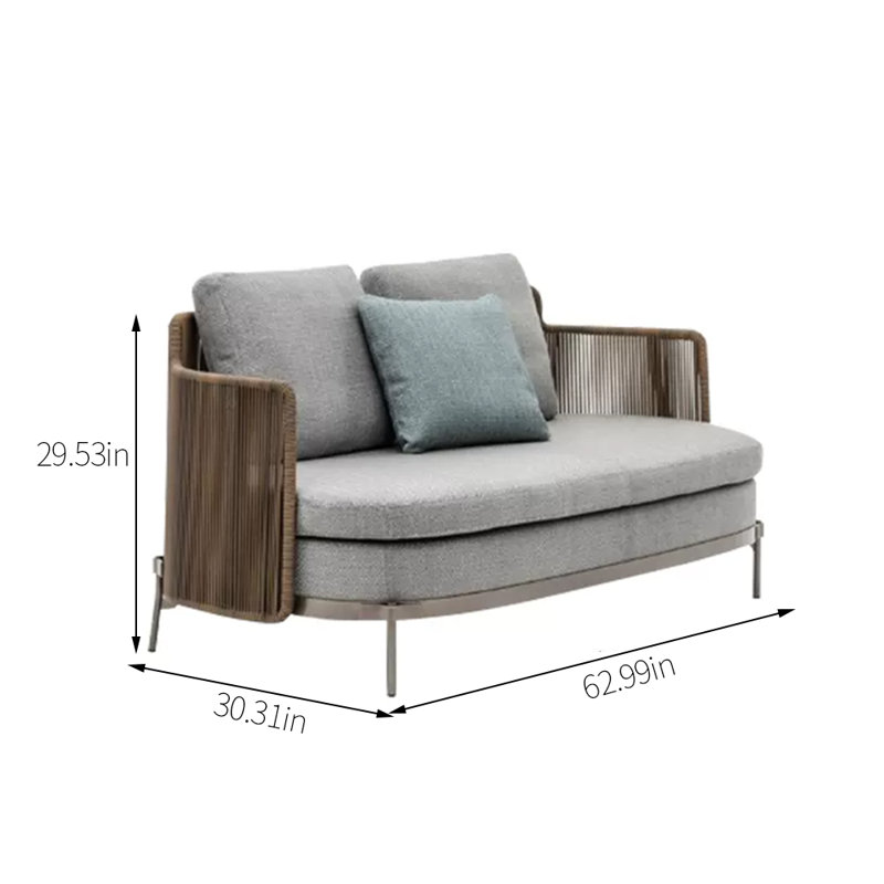 Meryle 62.99'' Wide Rectangle Wicker Loveseat with Cushions