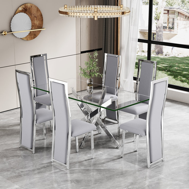 Chaises de salle à manger Hargett Arondell, Gris