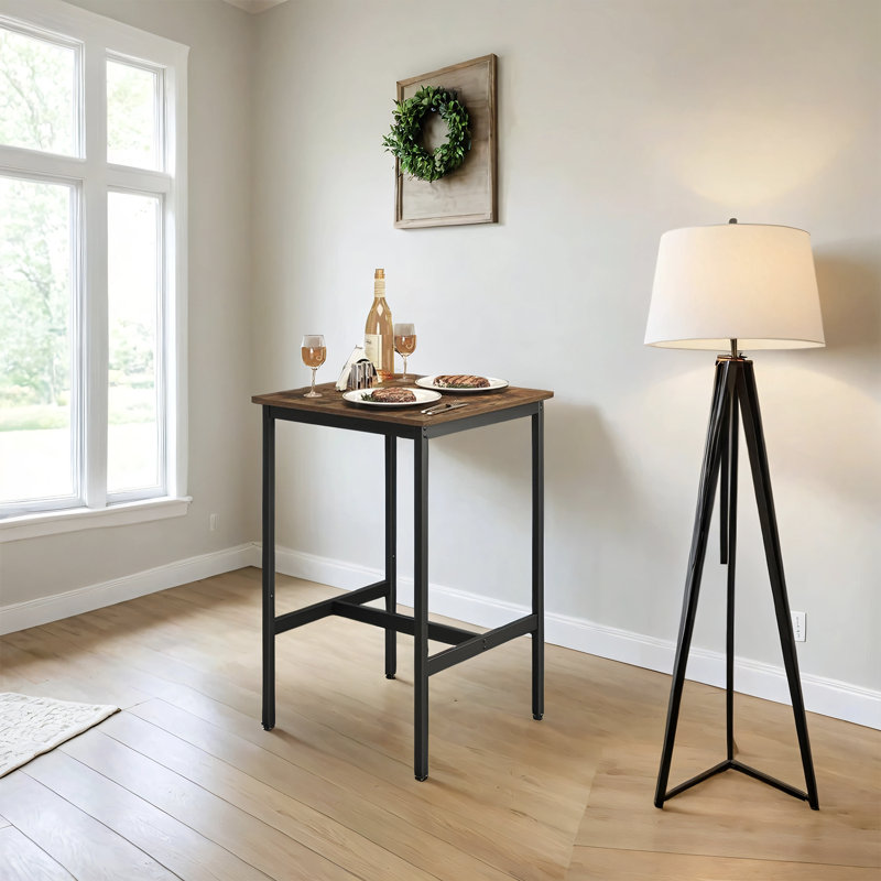 Table de salle à manger Mciver, Brun rustique / noir, H 37 po x L 24 po x l 24 po