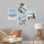 «White Tropical Palm Tree Ocean Zen Rock», reproduction encadrée sur papier de 4 pièces-97782178-97782175