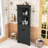 Tall Corner Bathroom Storage Cabinet with Adjustable Shelves and Doors-1265068517