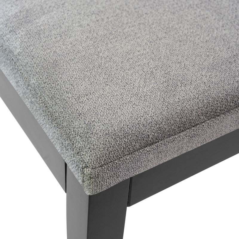 Chaise de salle à manger moderne en bois massif avec coussin rembourré (paquet de 2), Noir, Ardoise