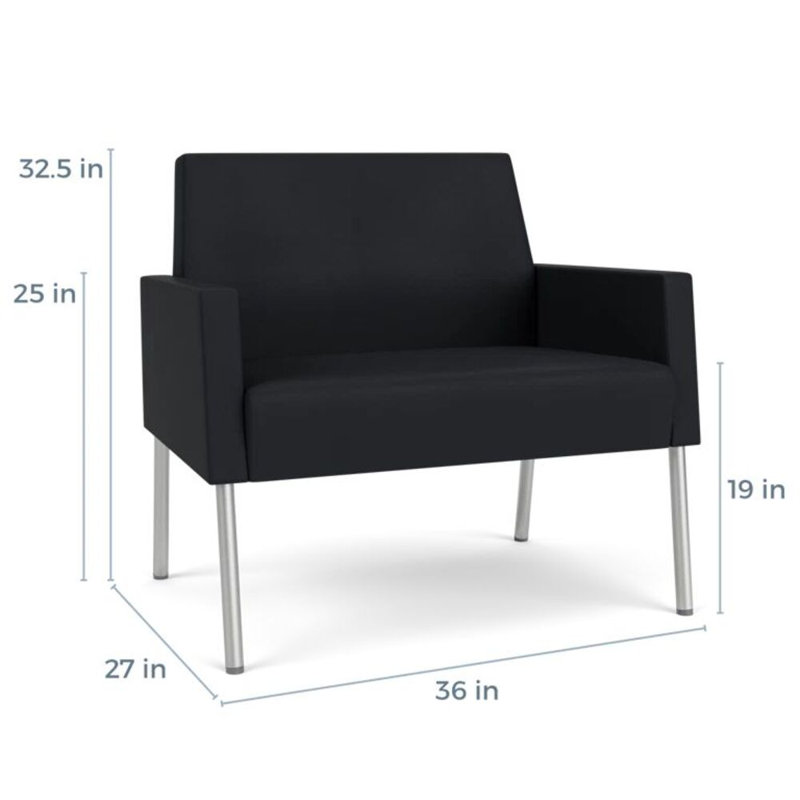 Fauteuil de réception Mystic, Argent argent, Noir Modena