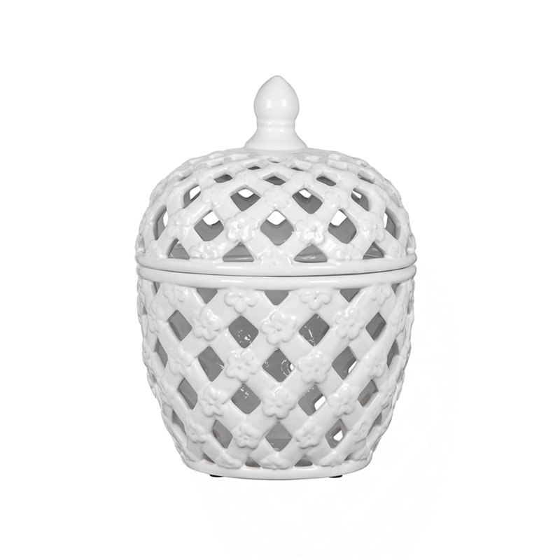 D8.5X11.5" Ballas Bird Lidded Jar