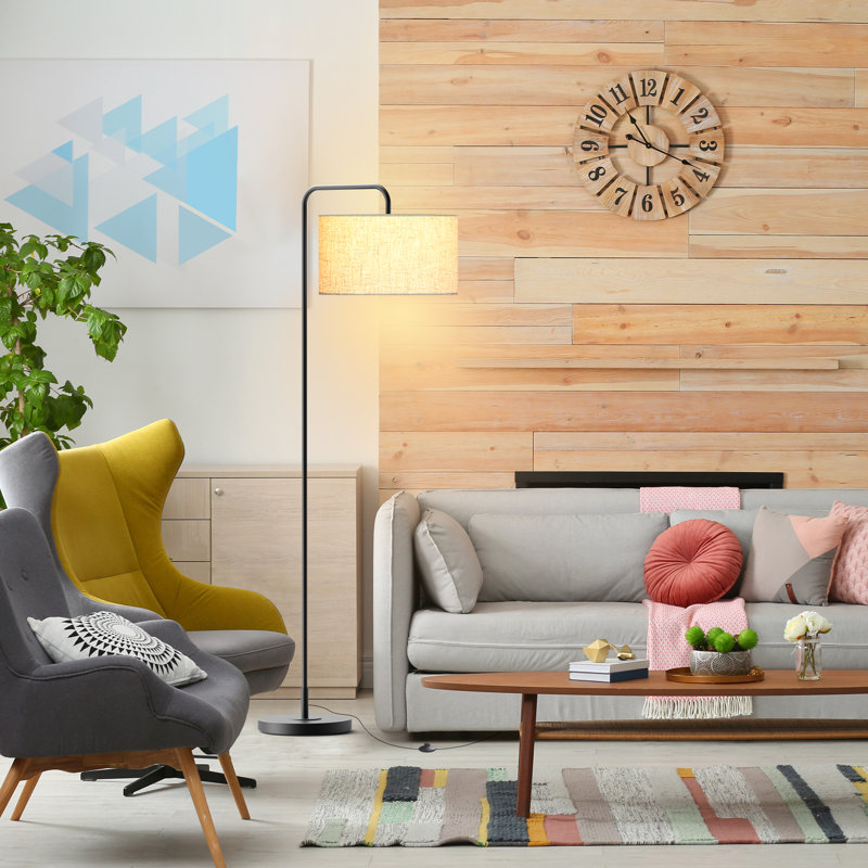 Lampe sur pied arquée 65,5 po avec 2 ampoules DEL Landrau incluses