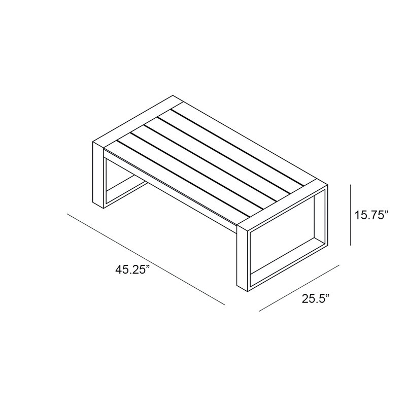 Portal Outdoor Square Coffee Table, Black