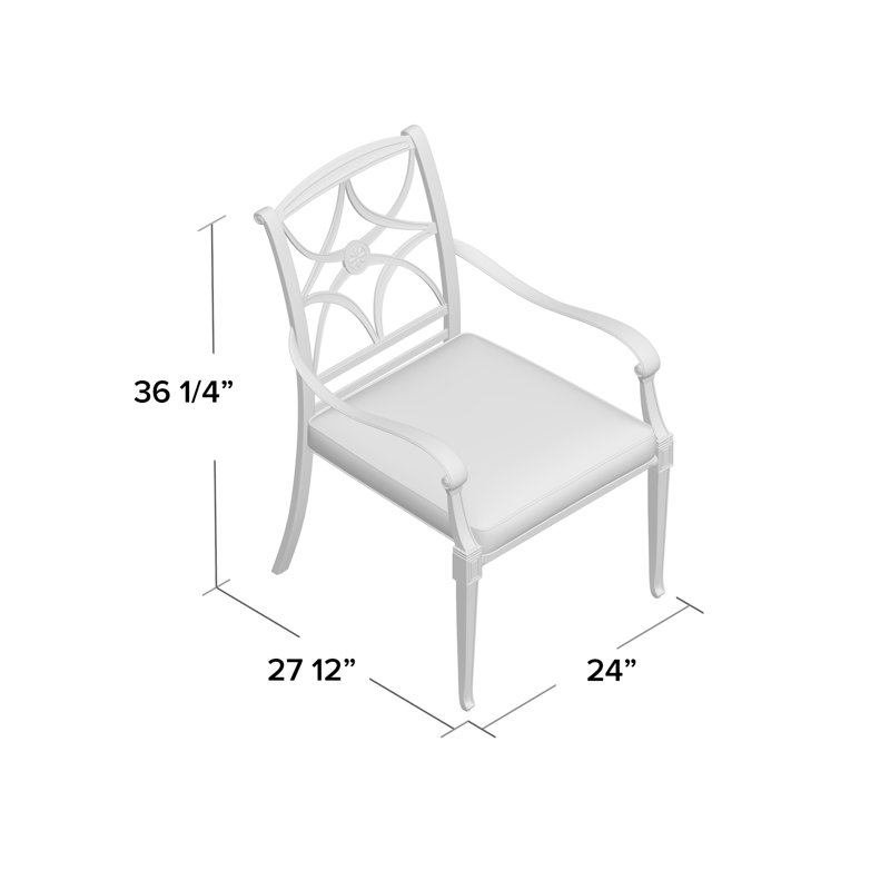 Wiltshire Outdoor Dining Armchair, Chestnut Brown, 19.25", Canvas Bird's Eye Sunbrella® Canvas