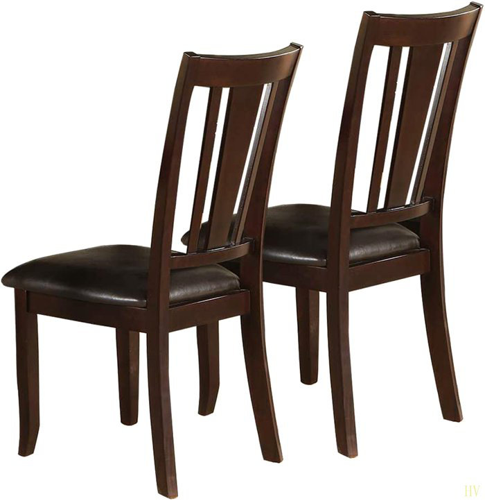 Ensemble de 2 chaises d'appoint simples et contemporaines en simili cuir