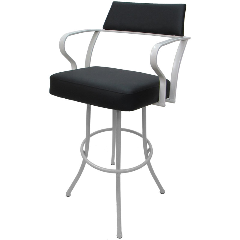 Tabouret pivotant très grand 34,00 po Jabria, Noir, noir, noir, noir, Blanc