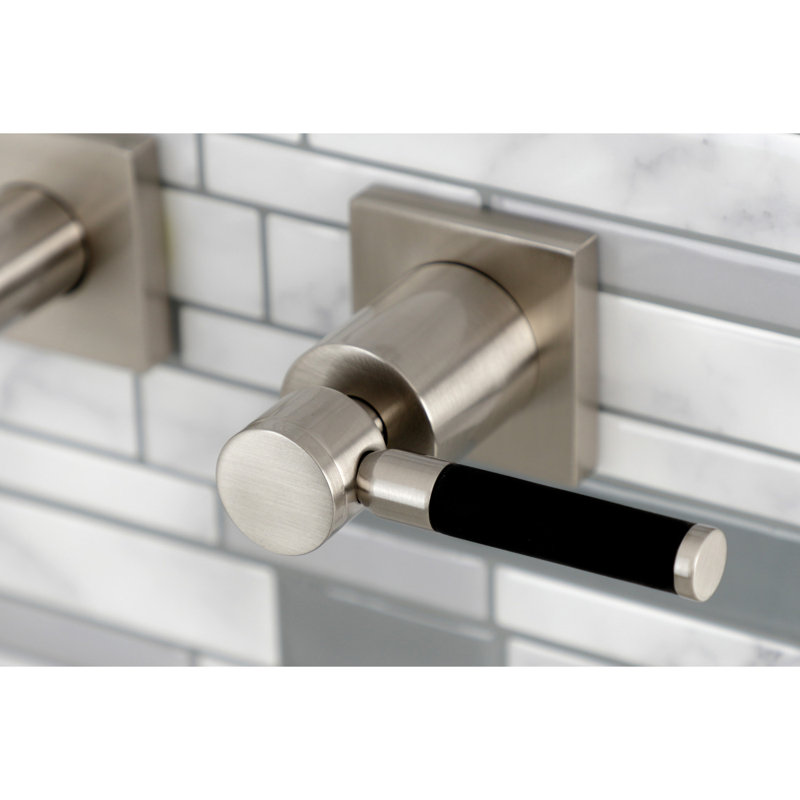 Robinet de salle de bain mural Concord, Nickel brossé, Enveloppe à levier
