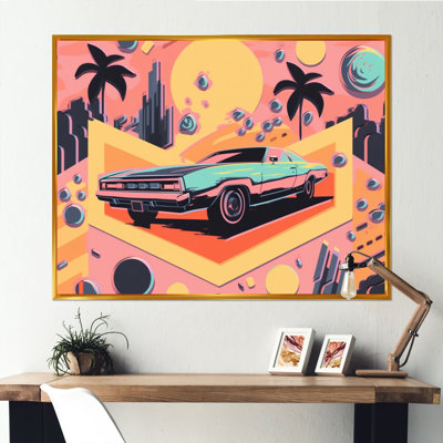 «80S Groovy Cars I», art mural rétro sur toile