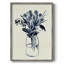 Indigo Floral Vase II, reproduction encadrée - bois massif-1069115974