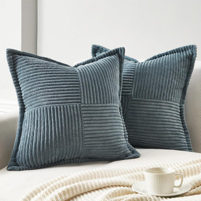 Corduroy Striped Square Throw Pillow Cover