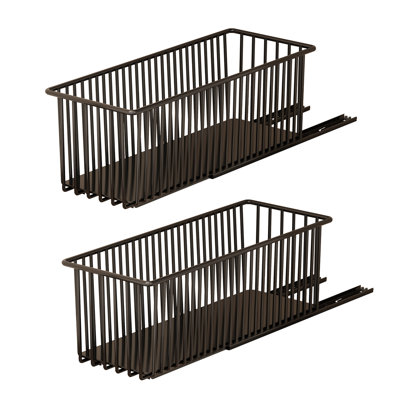 2 Pack Pull Out Cabinet Organizer, Pull Out Drawer Basket for Kitchen Cupboard, No Punch Slide Out Drawer Storage Shelves