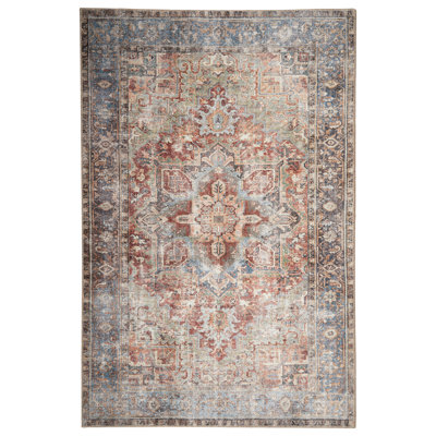 Bungalow Rose Machine Woven / Power Loomed Polyester Vintage Medallion Rug