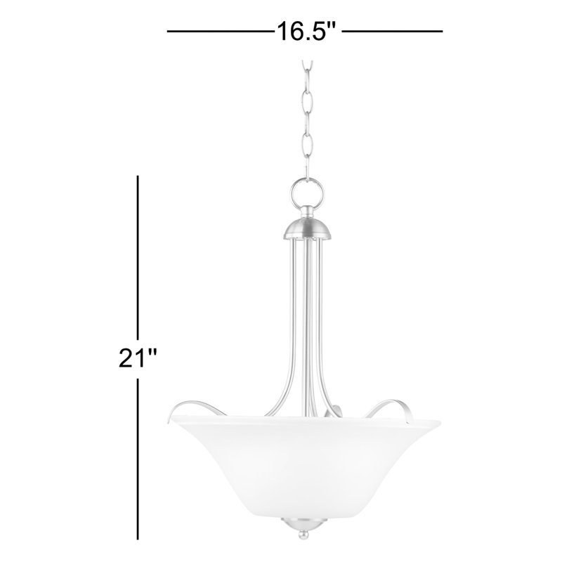 Luminaire suspendu bol 3 lumières Etchison, Nickel satiné