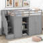 Lit mezzanine fonctionnel avec 3 tablettes, 2 armoires et 2 tiroirs, échelle avec rangement, aucun sommier nécessaire-1525404904