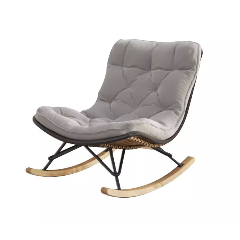 Chaise berçante simple et décontractée moderne, Gris foncé