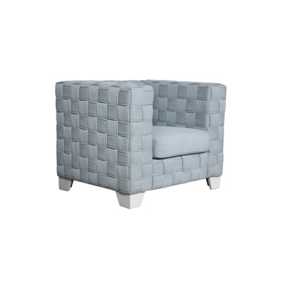 Élégant fauteuil inclinable bleu: tissu chenille, assise solide en bois massif