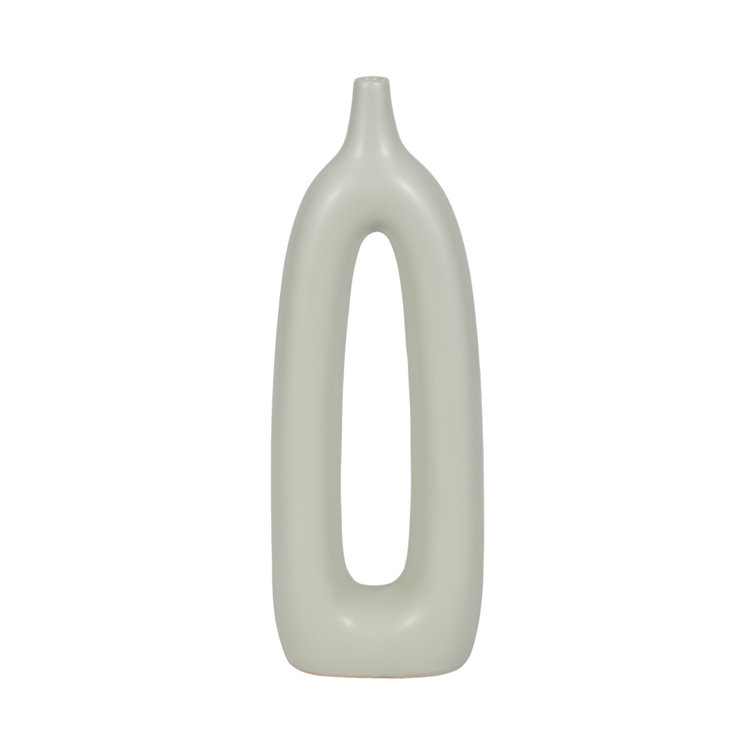 Contemporary Ceramic Abstract Cut-Out Vase