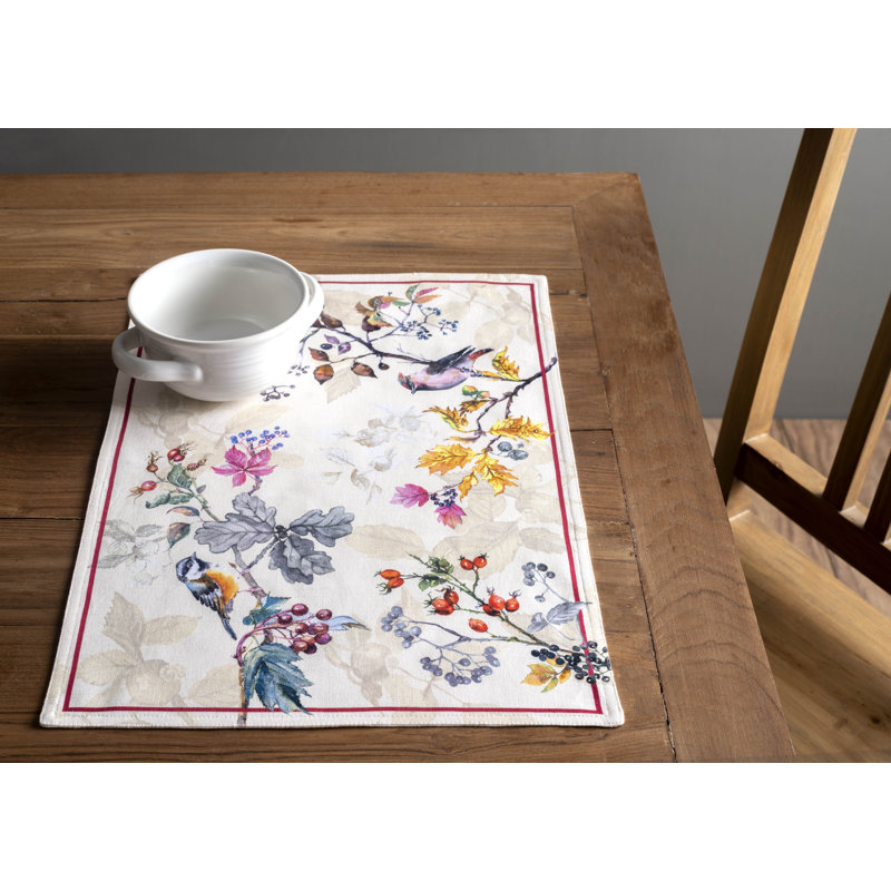 Maison d'Hermine Équinoxe - Ensemble de table beige 100 % coton 4 - 13 po x 19 po, Beige