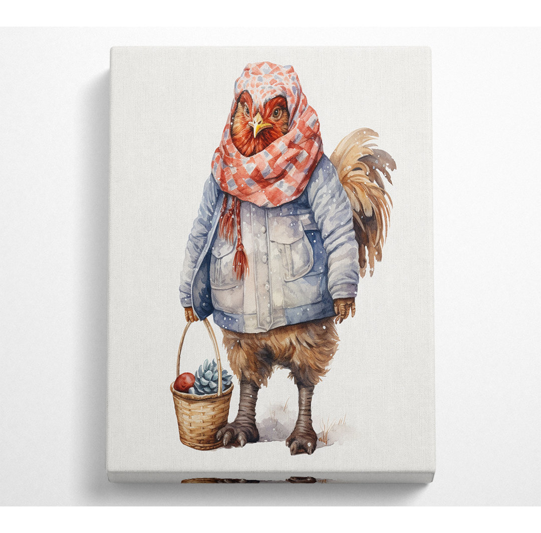 Winter Rooster - Kunstdrucke auf Leinwand - Wrapped Canvas