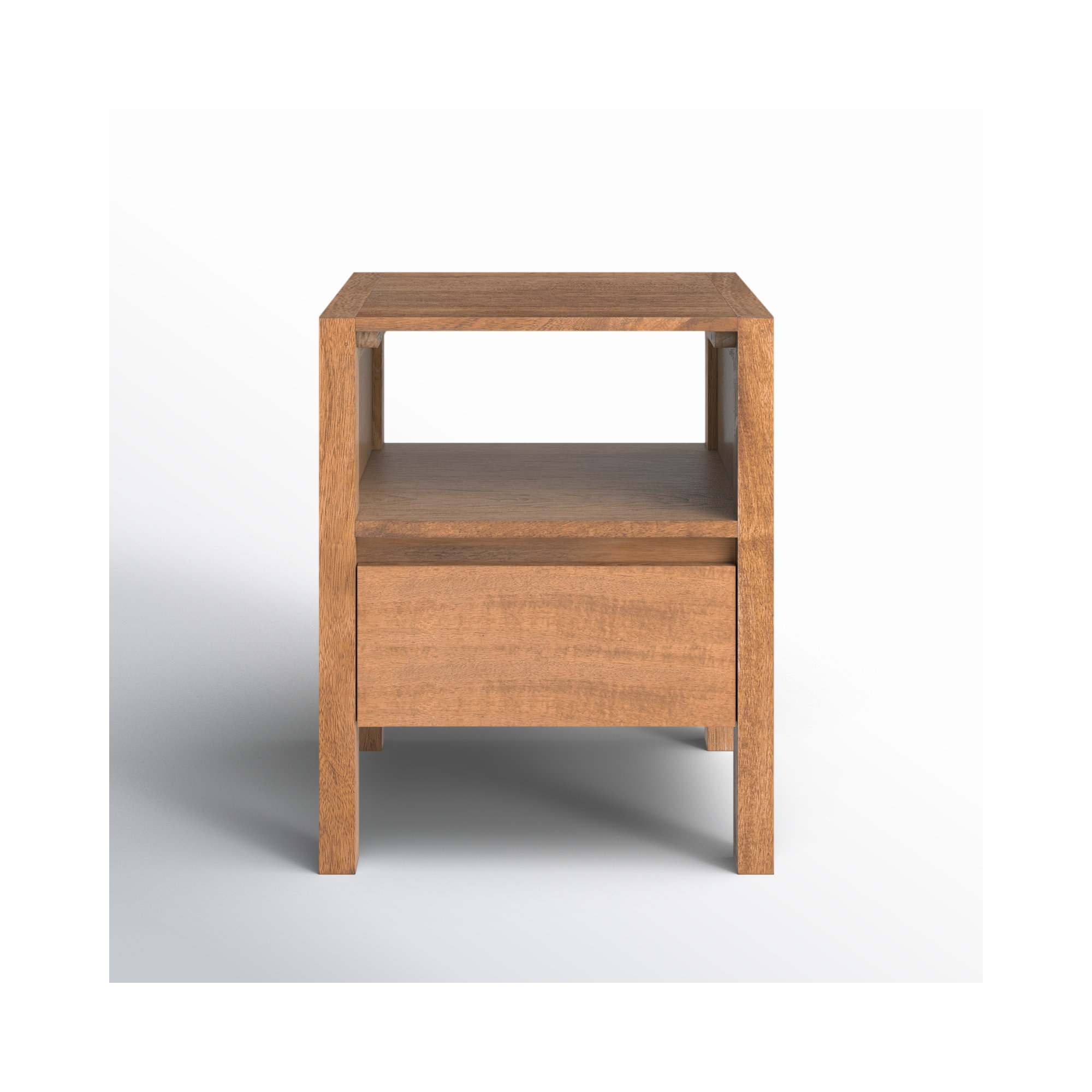 Kirisa 1 - Drawer Solid Wood 18" Nightstand, Mid Tone Honey