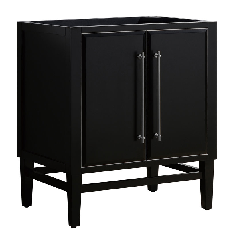 Mason 30'' W Single Bathroom Vanity Base, Navy Blue, Gold