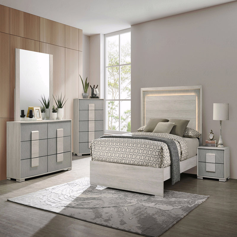 Commode à tiroirs en queue d'aronde de style contemporain 1pc