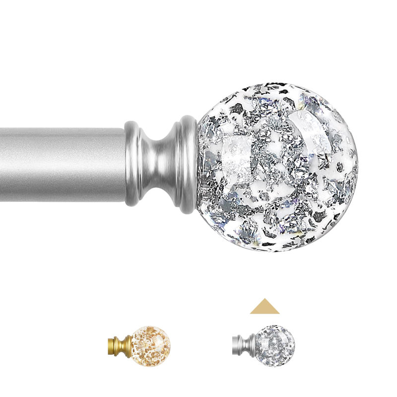 Tringles à rideaux argentées pour fenêtres 48 à 84 po, tringles à rideaux robustes, ensemble de tringles à rideaux réglables, tringles à rideaux modernes 36 à 88 po, argent