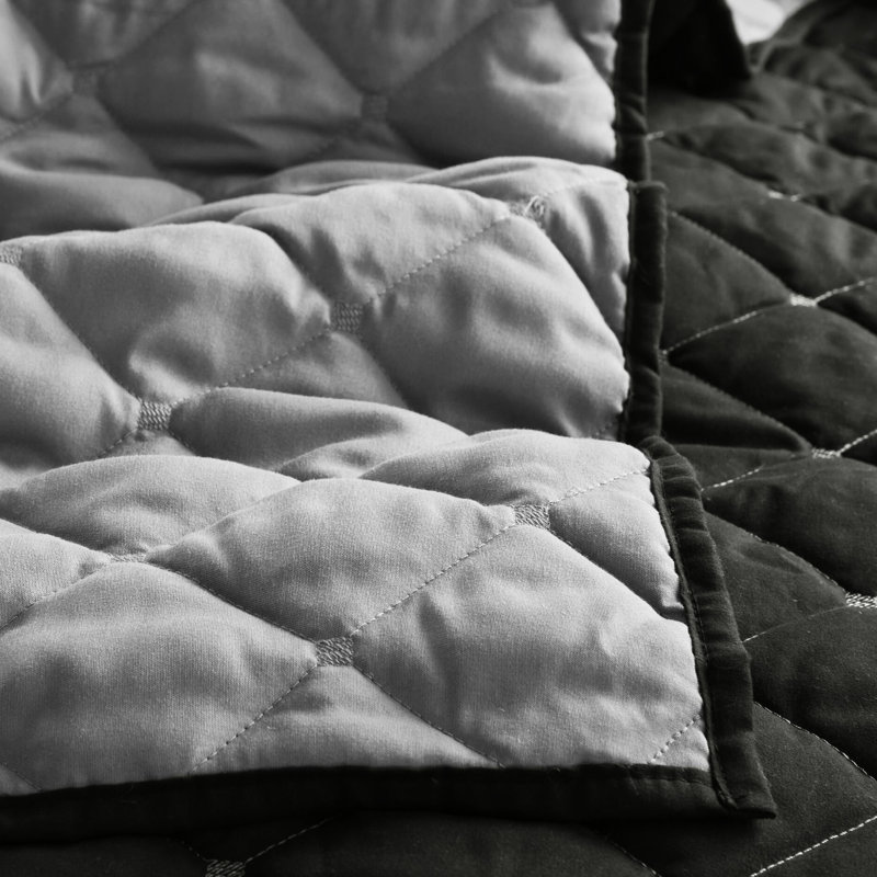 Édredon à rayures et courtepointe - double / grand, microfibre, polyvalent, décor de chambre à coucher enchanteur, literie 7 pièces au choix, facile à entretenir