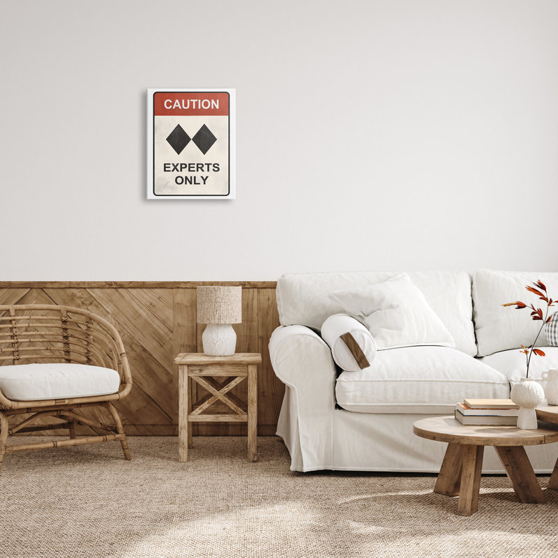 Art traditionnel sur toile tendue surdimensionné avec symbole de ski traditionnel noir par JJ Design House LLC, Toile tendue
