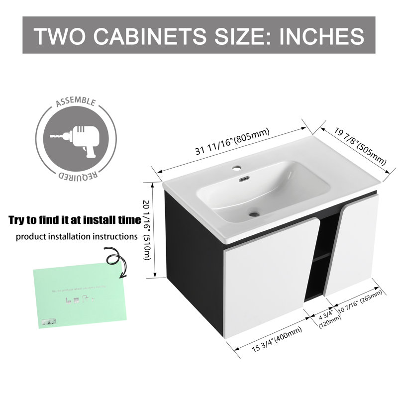Meuble-lavabo double 75,4 po avec comptoir en céramique Hallye