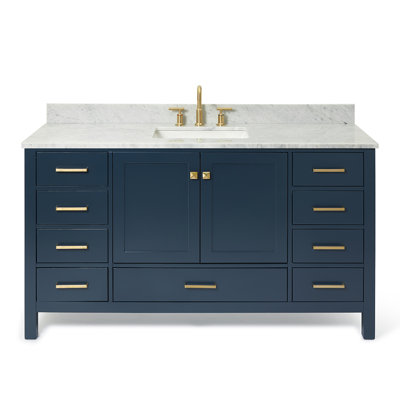 Flynt 61'' Single Bathroom Vanity with Carrara Marble Top