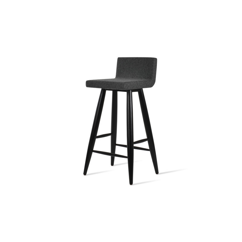 Tabouret de bar et de comptoir Dallas Baba, Tabouret de comptoir (siège d'une hauteur de 24 p, Wengé, Gris foncé