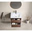 Meuble-lavabo mural noir brun 23 po x 18 po x 19 po - facile à assembler avec des panneaux numérotés, un tiroir à fermeture en douceur et une finition résistante aux égratignures pour un rangement moderne dans la salle de bain sans lavabo