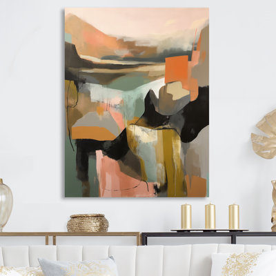Green and Beige Transcending Reality II - Abstract Painting Metal Wall Decor