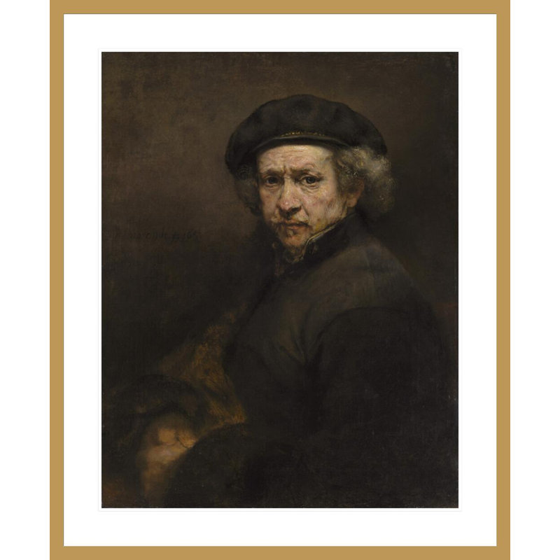 Autoportrait par Rembrandt van Rijn - Estampe numérique encadrée, H 40,73 po x l 33,5 po