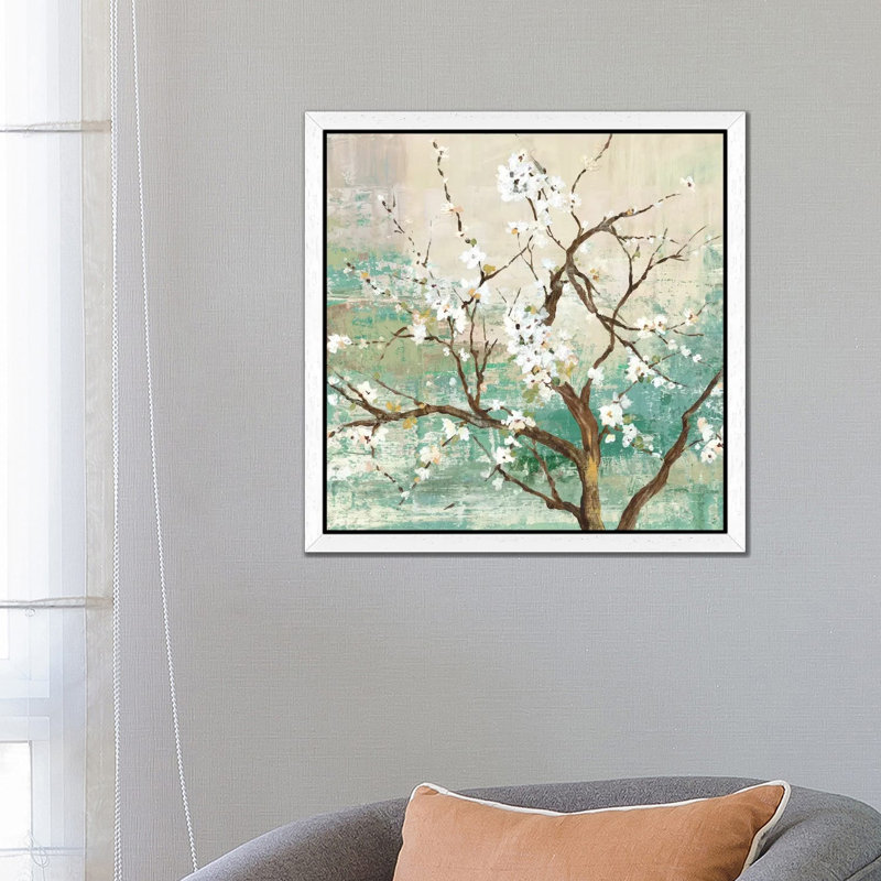Kyoto I by Asia Jensen - Floater Frame Painting on Canvas, White Framed, 93.98 cm H x 93.98 cm W