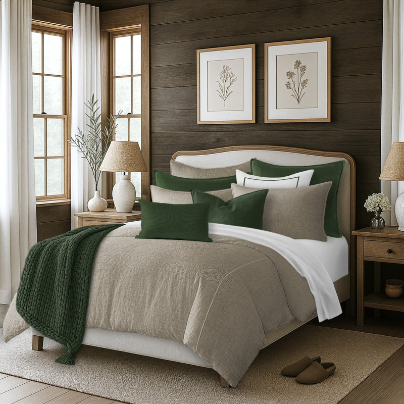 Luxe Comforter Set, Queen Comforter + 2 Shams, Natural